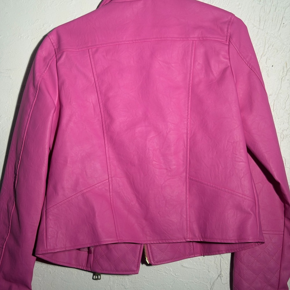 Fashion Nova Hot Pink Faux Leather Jacket